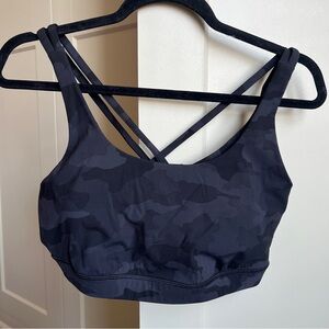 Lululemon Energy Bra longline in the Incognito Camo Multi Grey color size 14